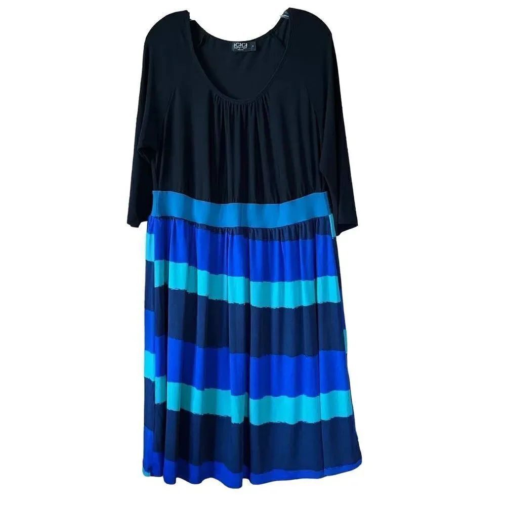 Igigi by Yuliya Raquel Midi Dress in Blues and Teals Size 12